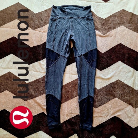 Lululemon Athletica Color Block Leggings - Size 4 - Picture 1 of 8